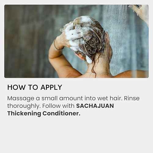 SACHAJUAN Thickening Hair Shampoo, Volumizing, Heat & UV Protectants, Shine & Smooth Volume, Paraben-Free