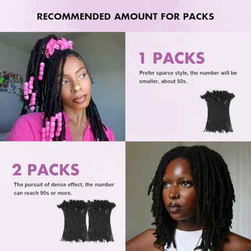 16 inch 50 Strands Loc Extensions Human Hair, 0.4cm Width 100% Human Hair Dreadlock Extensions for Men/Women, Can be Dyed Soft Dreads Extensions,613#Blonde