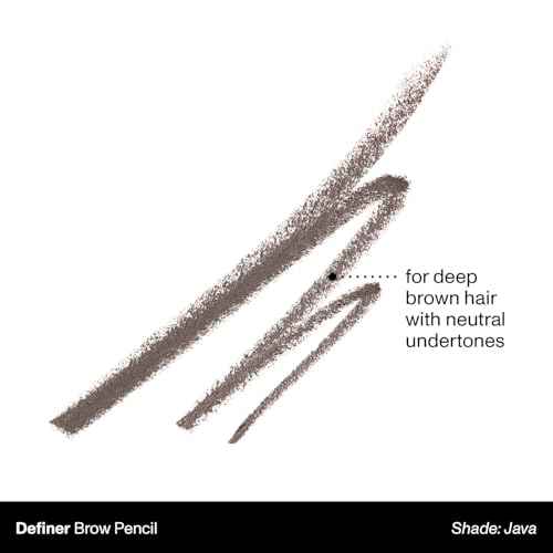Morphe Definer Dual-Ended Brow Pencil & Spoolie - Eyebrow Pencil with Precision Slanted Tip for Shaping, Defining & Filling - Smooth, No-Tug Formula - Java (0.003 oz)