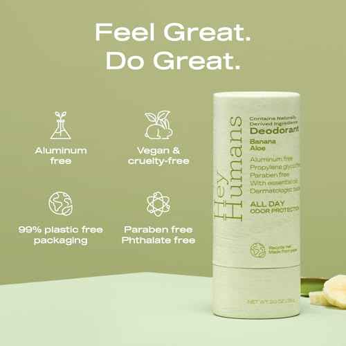 Hey Humans Deodorant, Aluminum Free Deodorant for Women and Men, Contains Naturally Derived Ingredients, All Day Odor Control, Refreshing Deodorant Essential Oils, Variety Pack