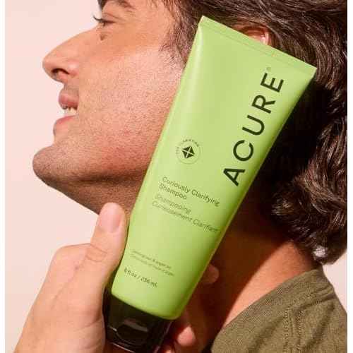 Acure Curiously Clarifying Shampoo and Conditioner Set - Daily Deep Cleansing & Hydrating Set for Women & Men, Detox for Oily Hair & Scalp Build Up, Paraben Free, Sulfate Free - 8 fl oz (2 Pack)