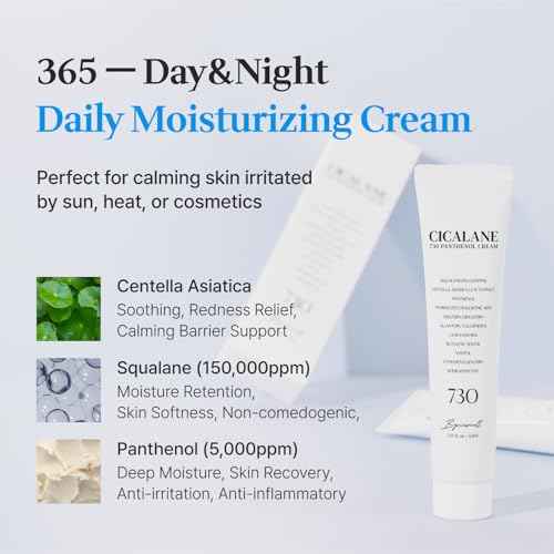 Cica Face Moisturizer with Pro-Vitamin B5 ? Daily Hydrating Cream for Dry and Delicate Skin ? With Panthenol, Squalane & Glycerin ? Lightweight Skin Barrier Support, Day & Night, 2.2 Fl Oz.