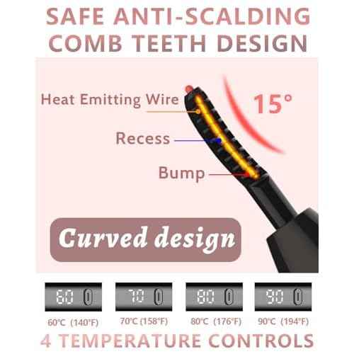 Heated Eyelash Curler - Heated Lash Curler - Electric Eyelash Curler Rechargeable for 24 Hours Long-Lasting Natural Eyelashes, LED Display - 4 Heating Modes, 8S Fast Heating, Gifts for Women Girls