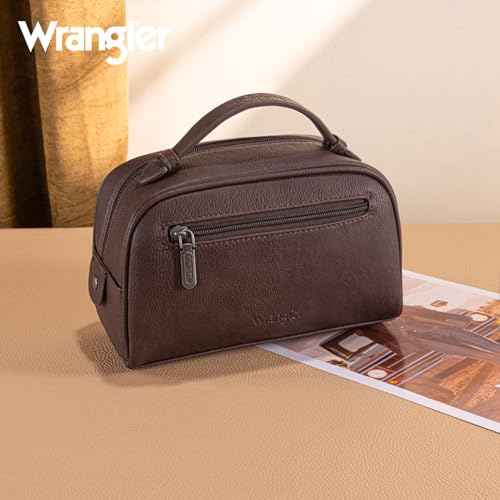 Montana West Wrangler Makeup Bags for Women Portable Toiletry Bag Small Travel Cosmetic Organizer for Gift Zipper Closure