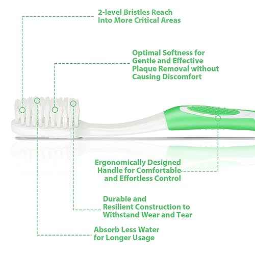Extra Soft Toothbrushes for Adults - Flossing Toothbrush for Sensitive Teeth and Receding Gums, Tapered Bristles Ultra Clean Plaque Remover Travel Toothbrush Individually Wrapped Pack of 4