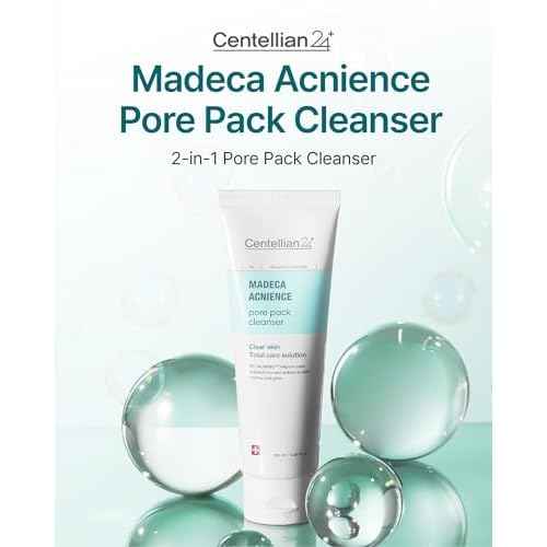 CENTELLIAN 24 Madeca Acnience Pore Pack Cleanser (4.05fl oz) - Dual Action Clay Cleanser & Mask for Pore Minimizing, Sebum Control, Removes Impurities, Korean Skin Care. Centella Asiatica, Tecalming.