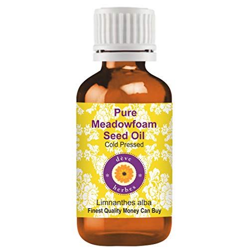 Deve Herbes Pure Meadowfoam Seed Oil (Limnanthes alba) with Glass Dropper Cold Pressed 15ml (0.50 oz)