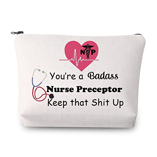 JYTAPP Nurse Appreciation Gifts for NP Makeup Bag Nurse Preceptor Gifts You’re a Badass Nurse Preceptor Keep that Shit Up Makeup Bag Preceptor Thank You Gift