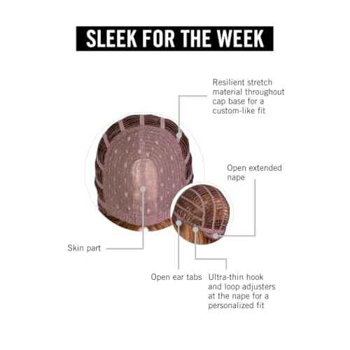 Hairuwear Hairdo Sleek For The Week Straight Asymmetrical Shoulder Length Wig, Average Cap, SS14/88 Rooted Golden Wheat