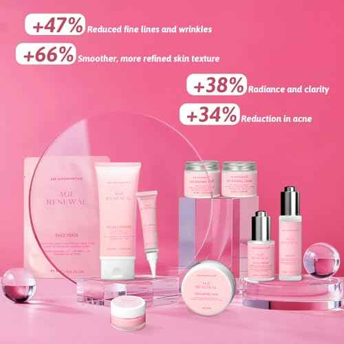 Mother's Day Gifts for Mom Skin Care Routine Kit for Women, Rose Essential Oil+Retinol+ Vitamin E, 10-Piece Complete Skin Care Set, Korean Skin Care Set, Birthday Gifts for Women