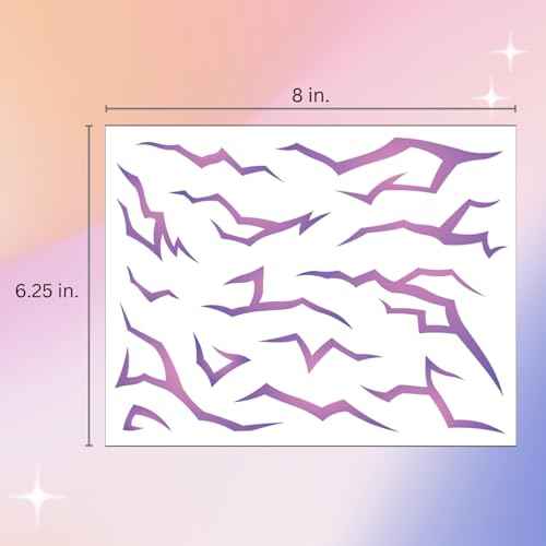 UV Glow Pattern Temporary Tattoos | Purple Demon Energy Pattern | Blacklight Activated Neon Blue | Hunter Cosplay | Fake Tat Stickers | Music Festivals, Kpop RPD, Rave Accessories, Halloween