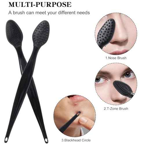 20 Pcs Lip Exfoliator Scrub Brush, Ooloveminso Silicone Lip Scrubber Exfoliating Brush, Soft Double-Side Lip Exfoliator Tool for Dark Lips, Lip Care and Beauty-Black