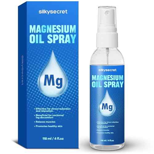 Pure Magnesium Oil Spray (4 Fl Oz), Magnesium Oil for Feet, Natural Ingredient in Glass Bottle, Fast-Absorbing Mist for Feet & Skin