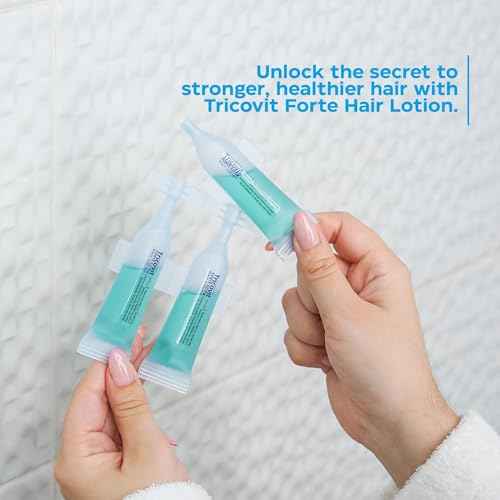 Tricovit Forte Hair Lotion - Hair Growth Serum With Androgen and DHT Blockers For Thinning Hair - Promotes Stronger, Thicker Hair For Men and Women - 5 Ampoules