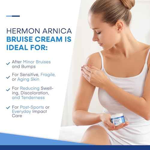 Hermon Arnica Bruise Cream Extra Strength: Fast-Acting for Bruising & Swelling on Thin Skin - High Strength Arnica Montana with Vitamins K, C & E?Hydrating Moisturizer for Face (4 oz(pack of 2))