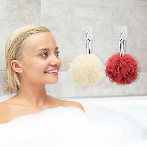 4 Pack Bath Sponge, Bath Shower Loofahs Mesh Pouf Sponge Body Scrubber Exfoliator Scrubber - 50g/Piece