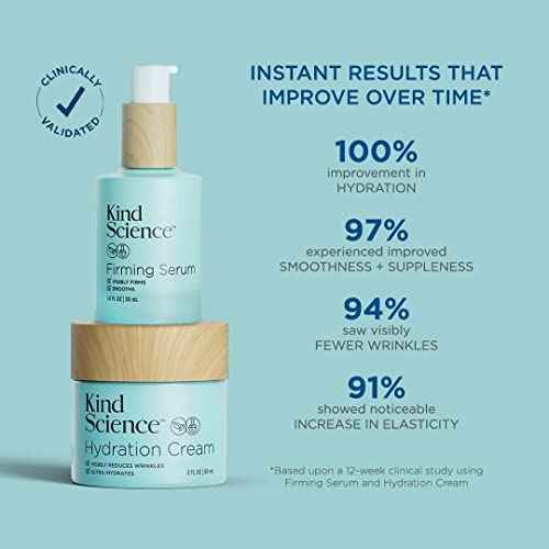 Kind Science Hydration Cream - Moisturizer Face Cream For Women - Anti Aging for Day and Night - Visibly Reduces Wrinkles, Improves Smoothness & Elasticity - Fragrance Free, Cruelty Free, 2 oz