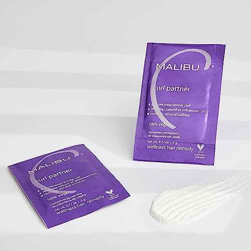 Malibu C Curl Partner Wellness Remedy (12 Packets) - Removes Mineral Build up for Healthier + Bouncier Curly Hair - Contains Gentle Antioxidants for Curly Hair Care