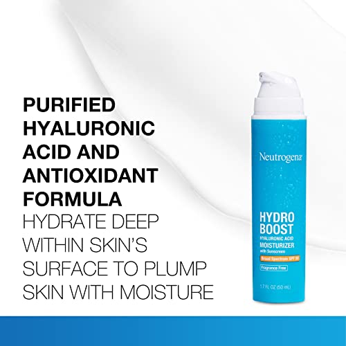 Neutrogena Hydro Boost Hyaluronic Acid Hydrating Face Moisturizer With SPF 50, Fragrance Free Facial Moisturizer, 1.7 fl. oz, & Trial Size Hydro Boost Facial Cleanser, 0.5 fl. oz
