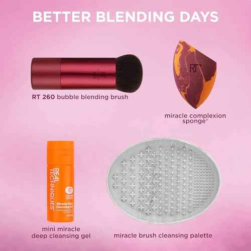 Real Techniques Better Blending Days Limited Edition 4-Piece Holiday Makeup Gift Set, Makeup Sponge, Makeup Brush & Cleansing Tools, Vegan & Cruelty-Free Beauty Kit