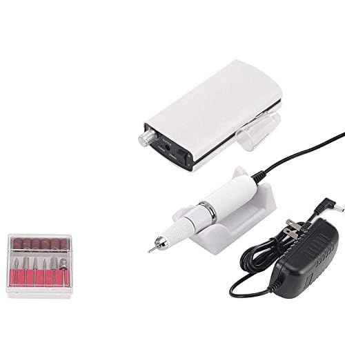 Miss Sweet Portable Nail Drill Machine Rechargeable Electric Nail File for Acrylic (Pure White)
