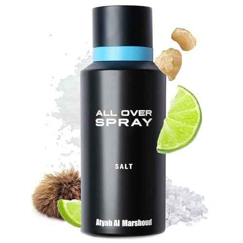 ATYAB AL MARSHOUD Salt All Over Spray (125 mL) - Long-Lasting (Up to 24 Hours), Unisex Body Mist, Refreshing Lime & Sea Salt Scent with Musk, Premium Body Spray for Women & Men