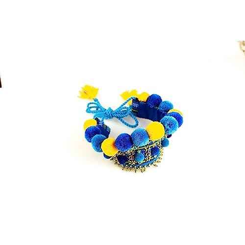 Rushnichok Kokoshnik Ukrainian Traditional Easter Headdress Blue Wreath Kokoshnic Vyshyvanka Style Handmade Beaded Hippie Tiara