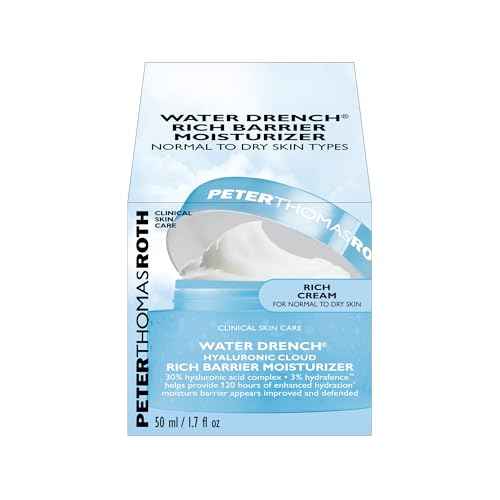 Peter Thomas Roth | Water Drench Hyaluronic Cloud Rich Barrier Moisturizer | Hyaluronic Acid Barrier Cream For Dry Skin, Fragrance-Free