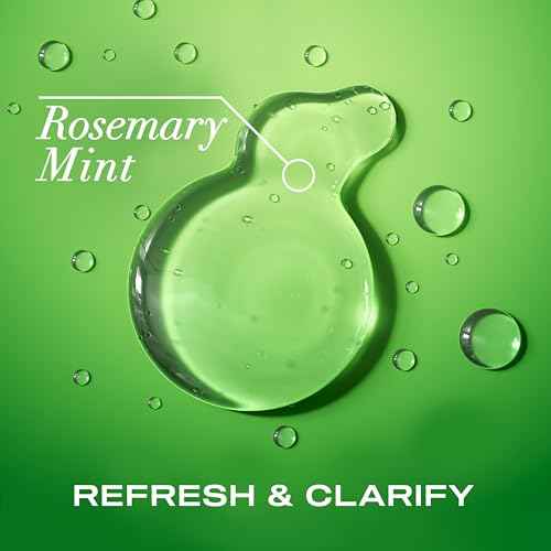 OGX Extra Strength Refreshing Scalp + Rosemary Mint Shampoo, Clarifying Shampoo for Oily Hair Helps Remove Oil & Residue to Clear Away Buildup, Sulfate-Free Surfactants, 25.4 fl. oz