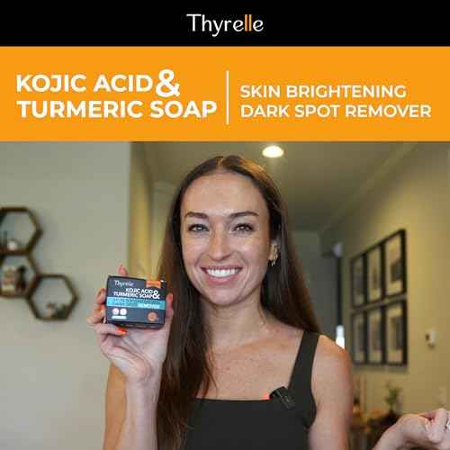 Kojic Acid and Turmeric Soap (3.5 oz) I Kojic Acid Soap for Body and Face I Turmeric soap bar with Panthenol, Vitamin C, Vitamin E and Prebiotics