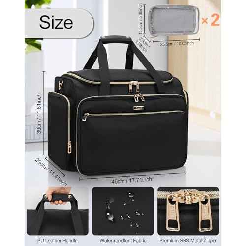 MONSTINA Professional Hairstylist Traveling Bag with Two Detachable Small Bags,Hairdressing Bag Makeup Salon Organizer Bag