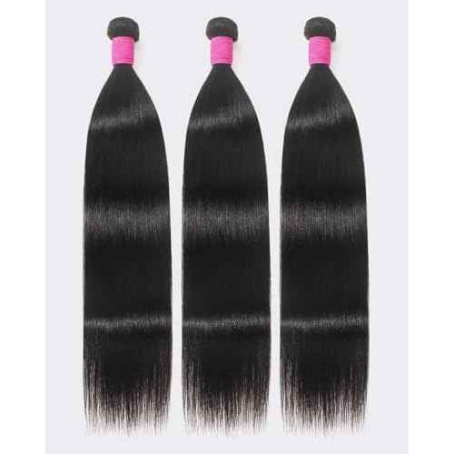Brazilian Virgin Human Hair Bundles 16 18 20 Inch Straight Bundles Human Hair 100% Unprocessed 10A Weave Sew in Natural Black