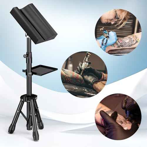 Armrest Stand with Tray Arm Leg Rest Tripod - Adjustable Height and Tilt, 180 Rotation Chair for Tattoo Studio Supplies
