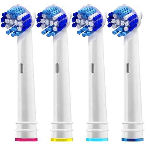 Replacement Brush Heads Compatible with OralB Braun- Pack of 4 Professional Electric Toothbrush Heads- Precision Refills for Oral-b 7000, Clean, Oral B Pro 1000, 9600, 500, 3000, 8000, Vitality Plus!