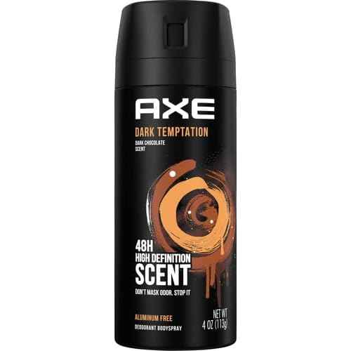 AXE Dark Temptation Body Spray Deodorant for Men, 4 Oz, Pack of 6