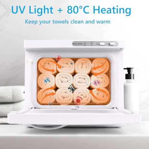 Hot Towel Warmer Cabinet 8L, Medium Capacity Towel Warmers Spa All-Round Heating, Professional Towel Heater for Bathroom, Facials and Salon (White)