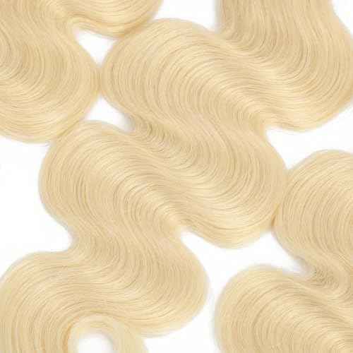 613 Blonde Bundles Human Hair #613 Body Wave Bundles Unprocessed Brazilian Virgin Remy Hair Extensions Double Weft 26 28 30 Inch