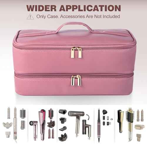 Double Layer Travel Case for Shark Flex Fusion/Glam Ceramic, Flexfusion Storage Bag for HD641S HD641 HD642 HD642S, Carrying Case Compatible with Dyson Airwrap Shark Flexstyle (deep Purple)