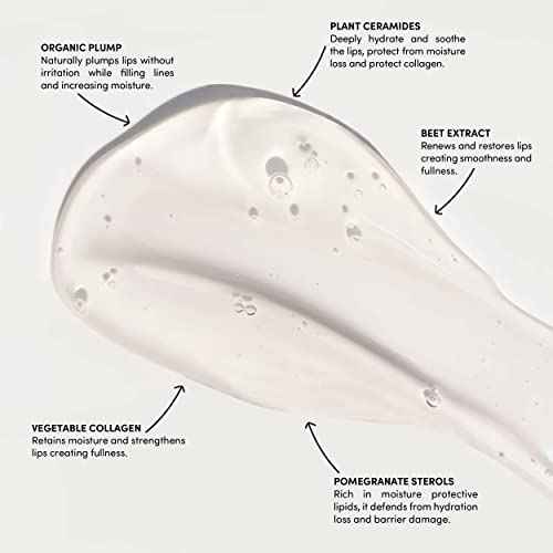 Fitglow Beauty | Night Lip Serum | Lip Sleeping Mask | Plant-Powered Natural Overnight Lip Mask Treatment | Hydrating Moisturizer for Dry Cracked Chapped Lips | Skincare | 1 Tube (10g), Clear