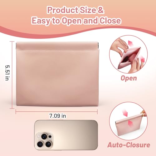 7.09¡Èx5.51¡È Small Pouches for Purse, 4PCS Cute Magnetic Mini Makeup Bag, Purse Organizers for Inside Large Storages, Organize Cosmetic, Lipstick, Jewelry,Coins in Women's Handbag
