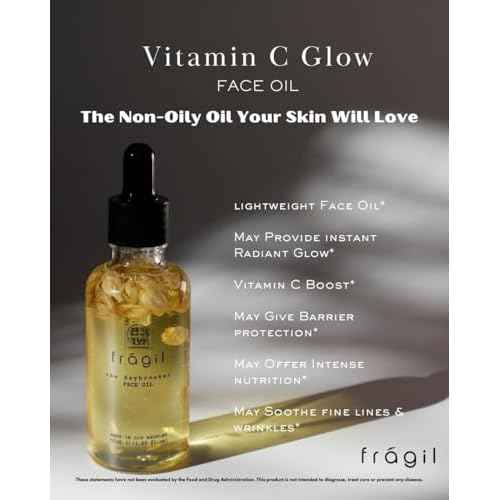 Vitamin C Glow Face Elixir, Hydrating Anti-Aging Face Oil for Sensitive Skin, Brightening & Nourishment | Organic, Plant-Based Facial Oil, Pollution Defense & Natural Glow | USA Made?1.69 fl oz
