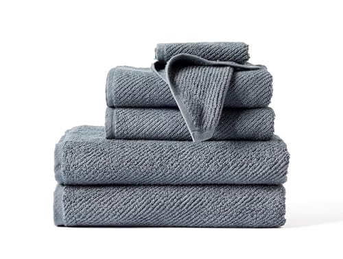 Coyuchi Air Weight Organic Towels, 6 Piece Set, Gulf