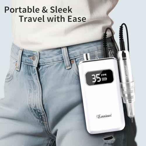 Electric Nail Drill File, Professional Portable Nails Drills Kit with Rechargeable Base 7 u?as Bits, Cordless Efile for Poly Gel Acrylic Nails Remover Home Salon Pedicure Manicure Tool, White