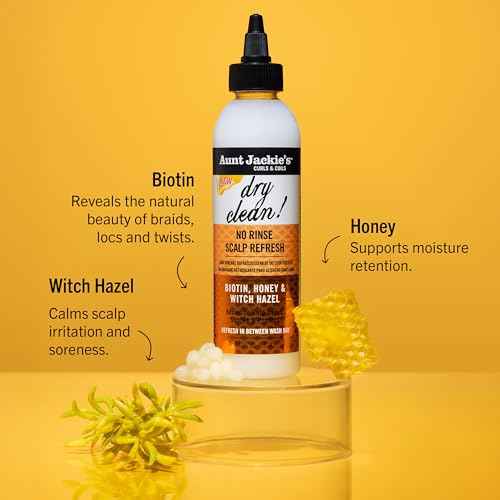 Aunt Jackie's Braid + Twist Collection Dry Clean! No Rinse Scalp Refresh ? Detox and Moisturize Scalp with Witch Hazel, Scalposine, Biotin, and Honey ? 6 fl oz