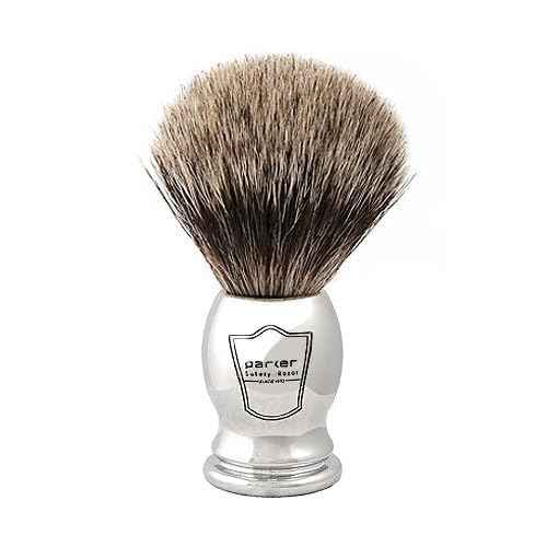 Parker SR1 Classic Straight Razor Set for the Ultimate Wet Shave ? Includes 100% Pure Badger Brush, Chrome Stand & 100 Premium Stainless Steel Blades ? Barber?Quality Grooming Kit for Men