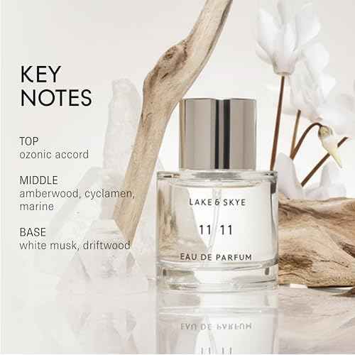Lake & Skye 11 11 Eau de Parfum Spray, Long Lasting Fragrance, 1.7 fl oz (50 ml) - Skin Musk, Clean, Vegan, Paraben-Free, Cruelty-Free