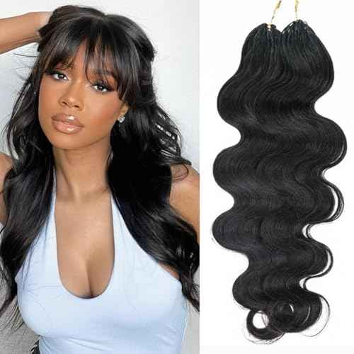 Feather Crochet Hair Pre Looped Crochet Human Hair Curly For Black Women Pre Separated Knotless Crochet Hair Human Hair Body Wave 16Inch 120g