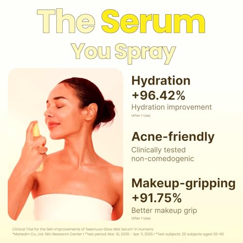 Glow Mist Serum, Propolis 20,000 ppm, Niacinamide 5%, Hyaluronic Acid, Hydrating Face Mist, Lightweight Serum, Non-Comedogenic, For Sensitive Skin, Korean Skin Care (2.70 fl oz)