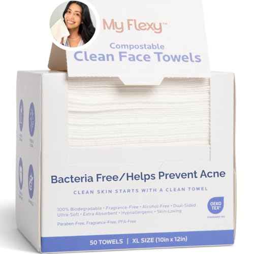 Disposable Face Towels XL for Skin Care & Makeup Removal ? 100% Biodegradable Towelette, Face Wash Cloth, Disposable Face Towel for Skincare, Facial Towels, Dry Wipe, Hypoallergenic -50 Count