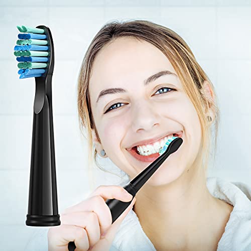 10 Pack Toothbrush Heads, Electric Toothbrush Replacement Heads Compatible with Fairywill Electric Toothbrush FW-507/508/515/551/917/959/2011/D1/D3/D7/D8 Fairy Will Black 10Pack